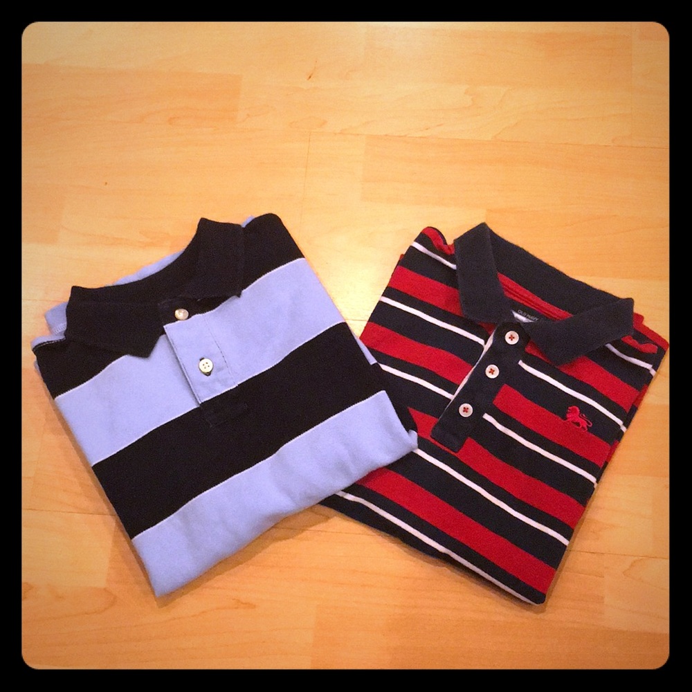 Bundle of 2 Stripes polo shirts, Boys Size Med (8)